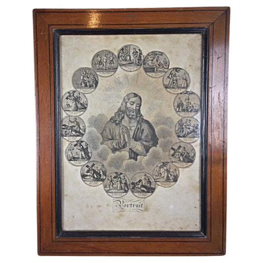 Vintage Lithograph Depicting the Chronology of the Death of Jesus
