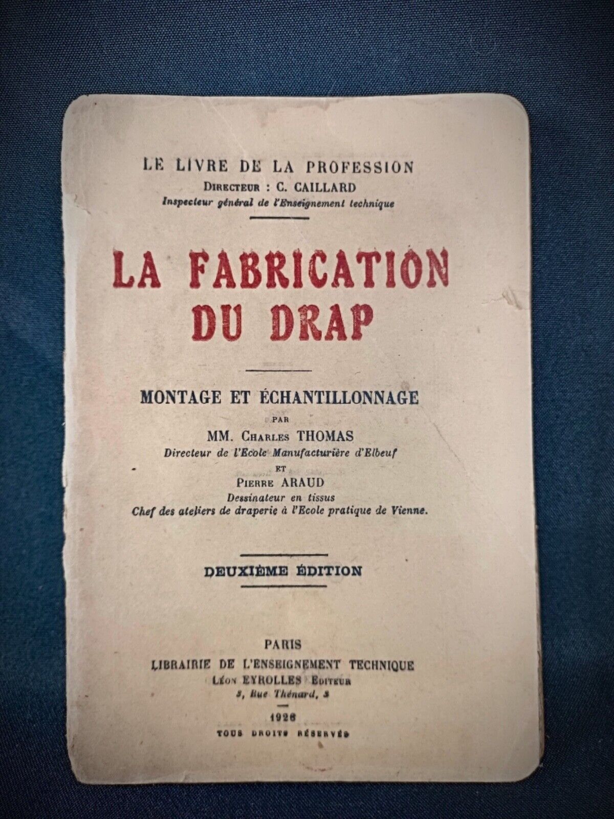 Antique industry book on textile craftsmanship from the early 20th century
