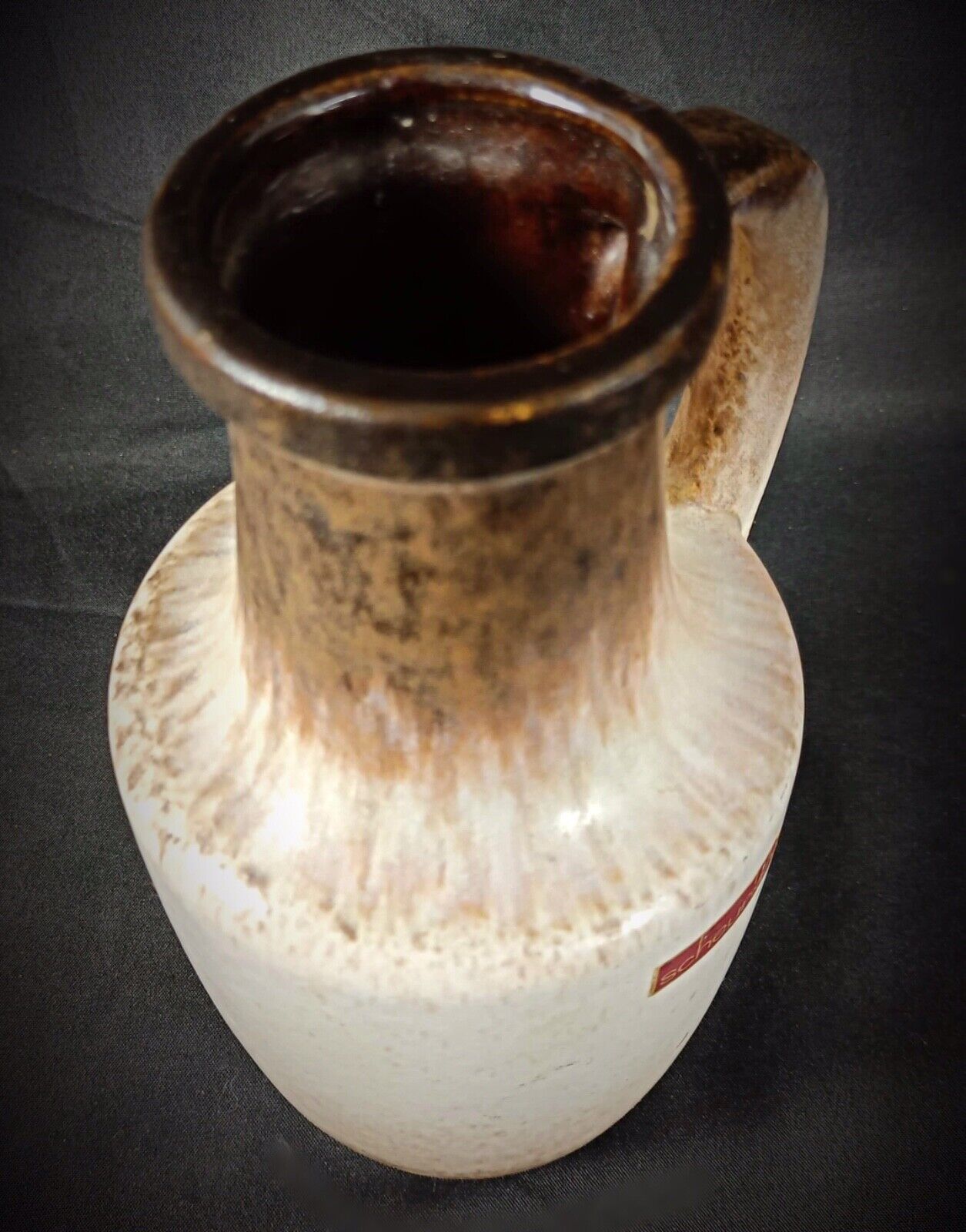 Scheurich clay pitcher with earthy tones — antique decor
