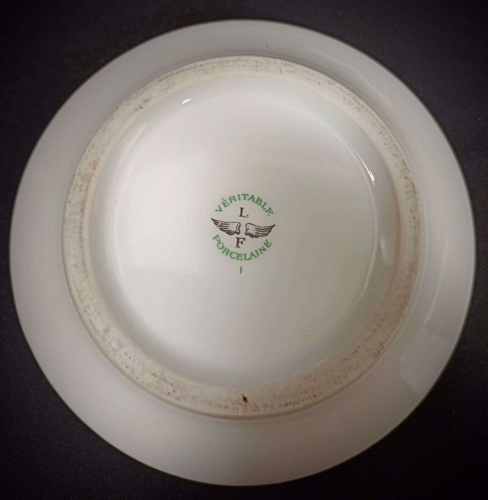 L.F. porcelain trinket box with minor gilding wear
