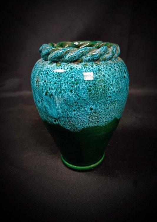 Multicolored mid-century studio pottery vase

