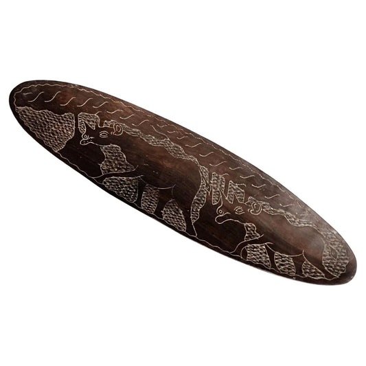 Antique African hand-carved wooden tray

