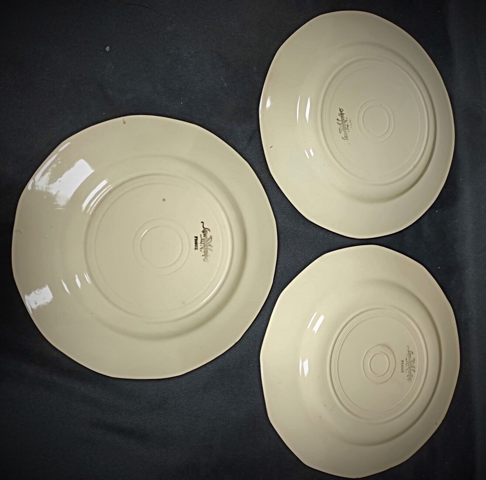 Set of six matching Sarreguemines floral plates

