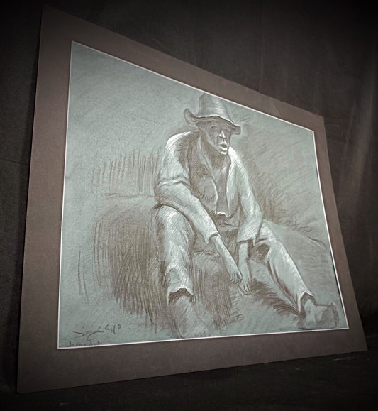 Close-up of charcoal details in "Cyo" drawing


