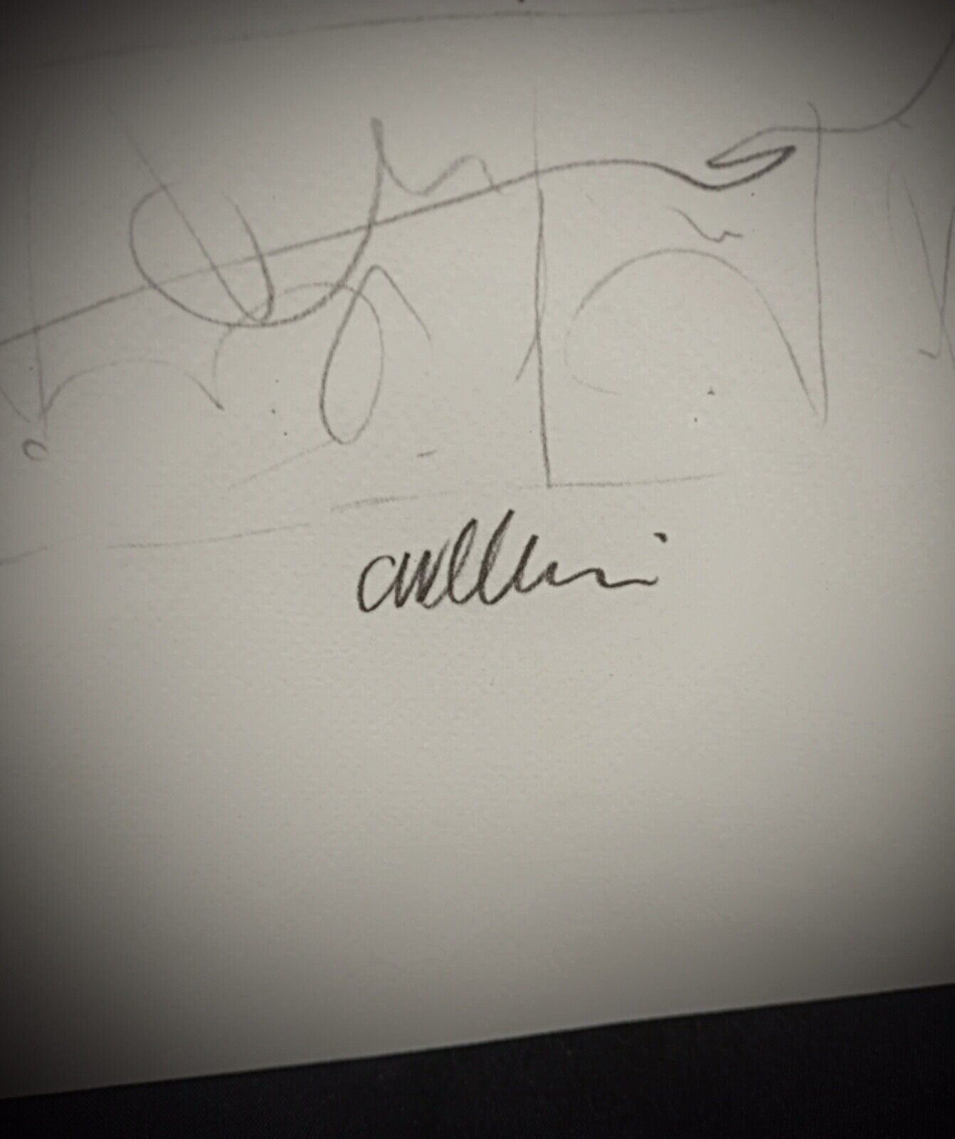 Signature of Sujio Velleuni on lithograph
