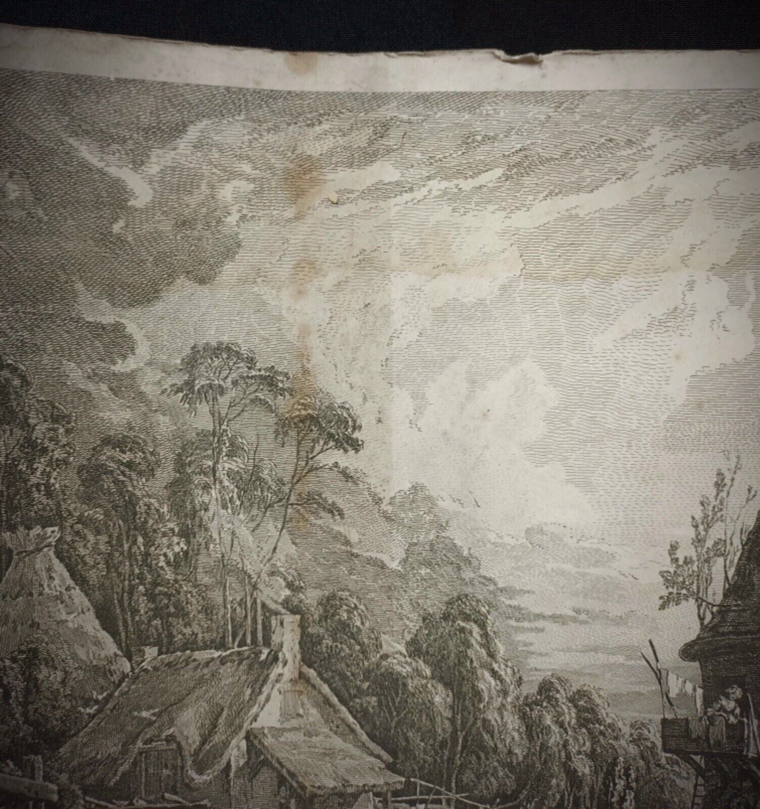 Lithograph print showing Boucher’s countryside scene

