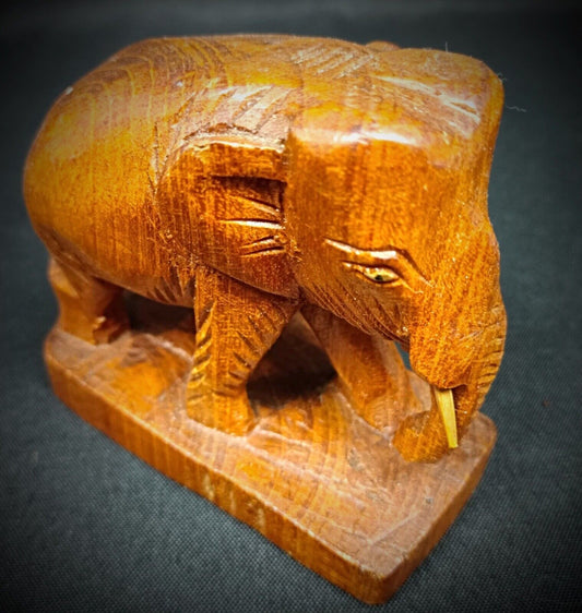 Close-up of carved grain texture on elephant body

