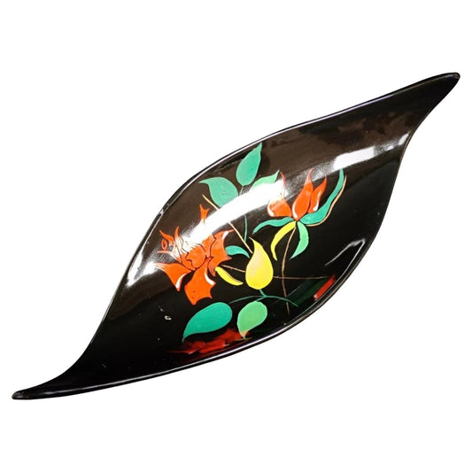 Vintage Longwy Bagatelle floral platter full view

