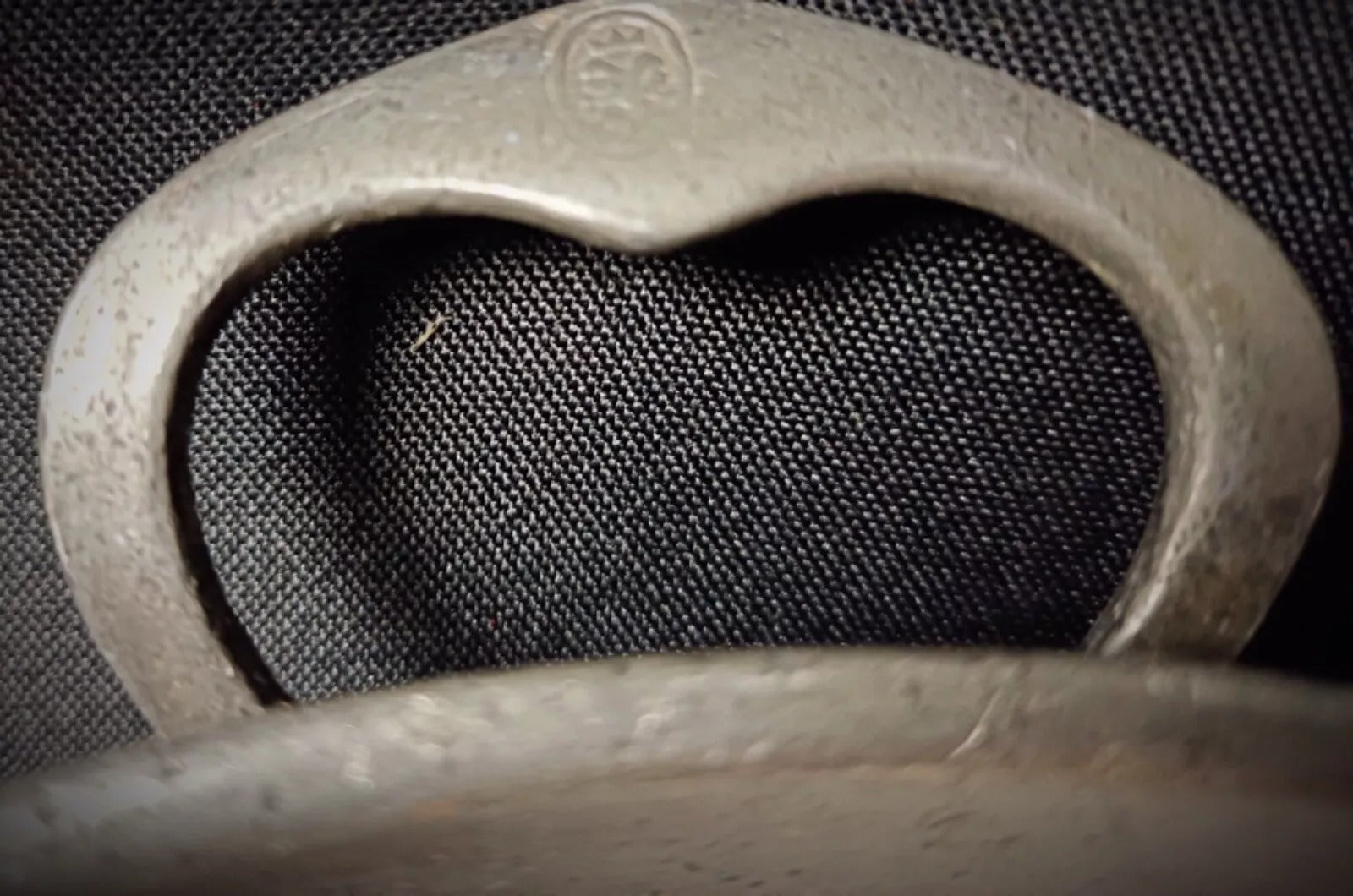 Plate interior showing characteristic scratching

