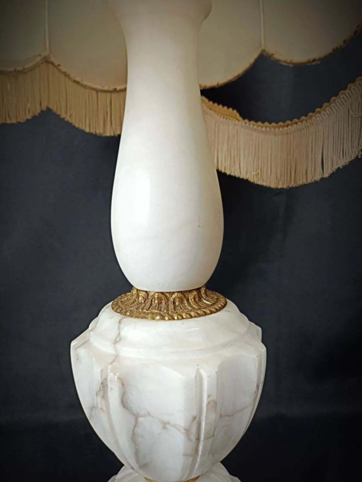 Brass and alabaster material contrast

