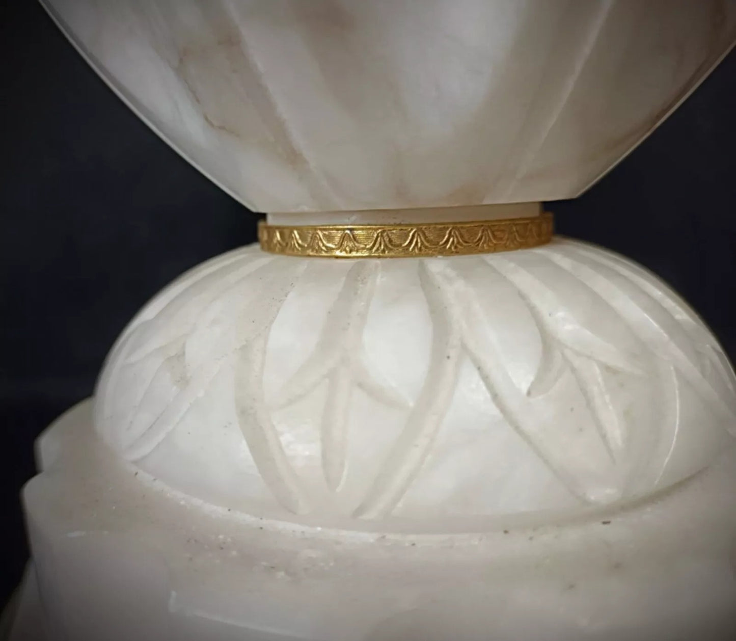 Vintage lampshade with characteristic staining

