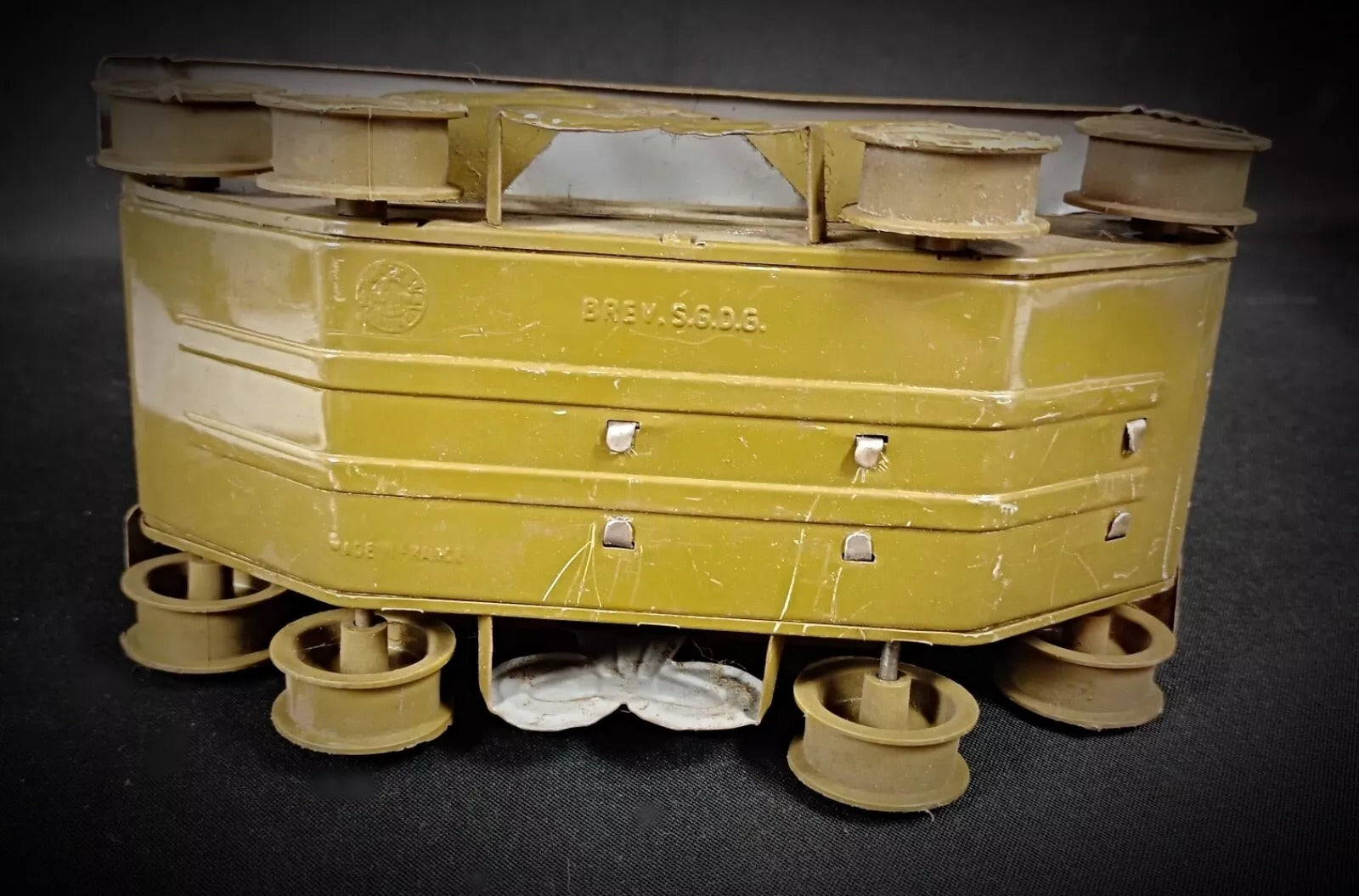 Close-up of surface patina and aging

