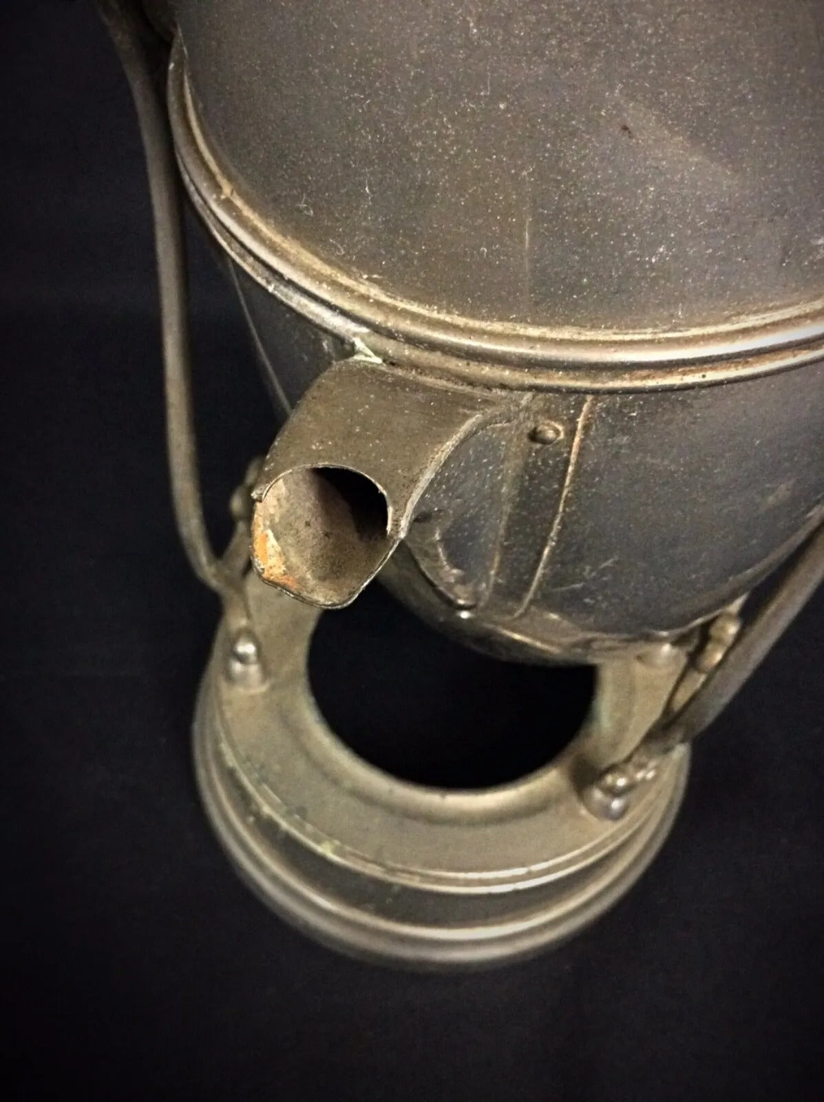 Detail of maker's mark L.C stamped on the base of an Art Nouveau collectible coffee pot from circa 1900s-1910s