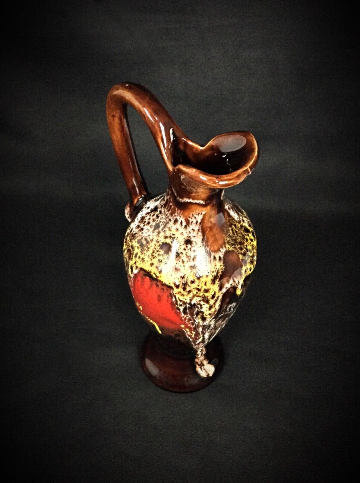 Close-up of the signature Vallauris mark on the base of a vintage ceramic single-flower vase from the 20th century