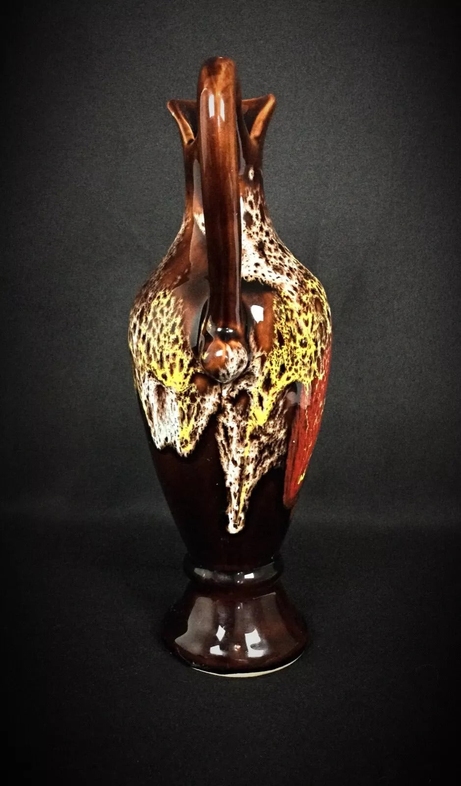 Vintage French ceramic vase with warm earthy tones and artisanal glaze characteristic of Vallauris pottery