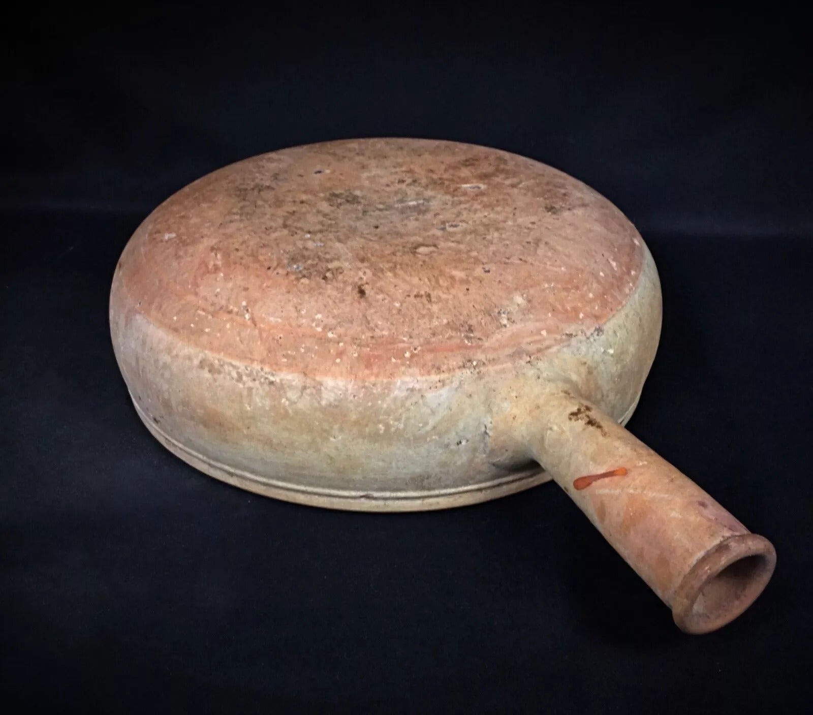 Heavy-duty terracotta cookware weighing 3.55 pounds with substantial construction for rustic cooking or baking