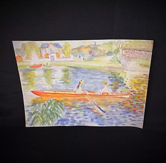 Close-up of a J. René Rommel watercolor from his studio collection

