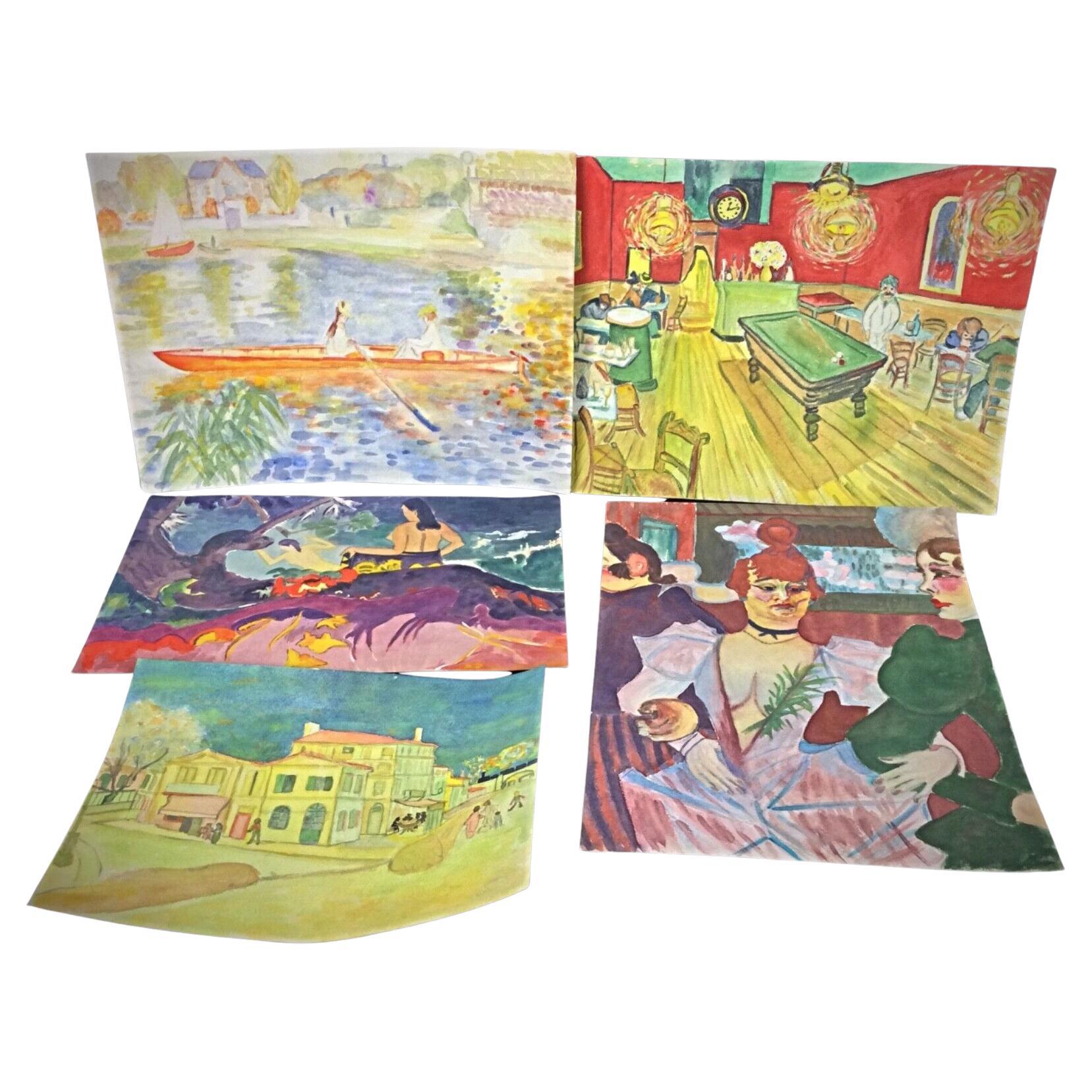 Set of 5 original watercolor drawings by J. René Rommel – Studio collection

