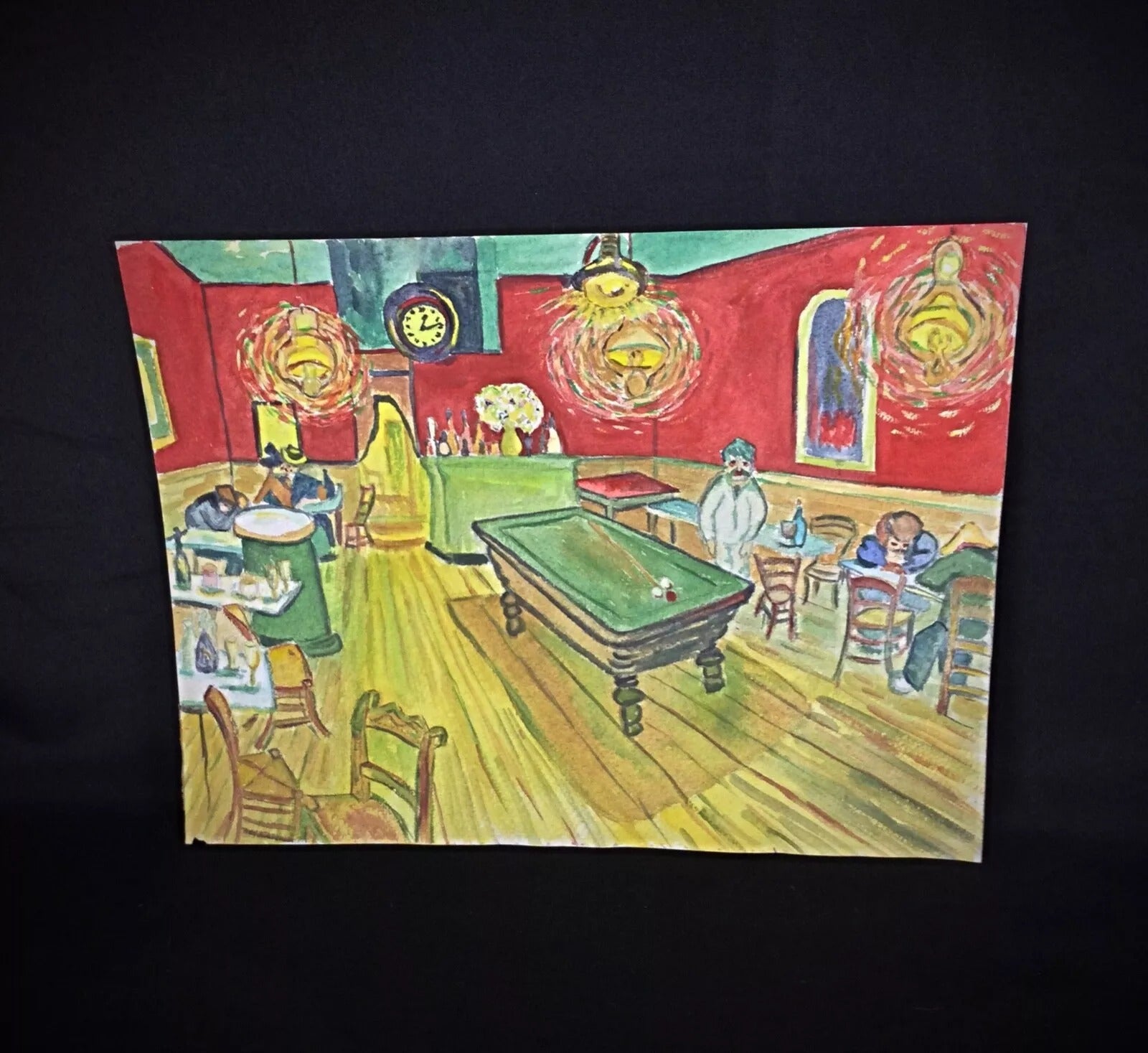 Artistic brushstrokes in an original Rommel watercolor drawing

