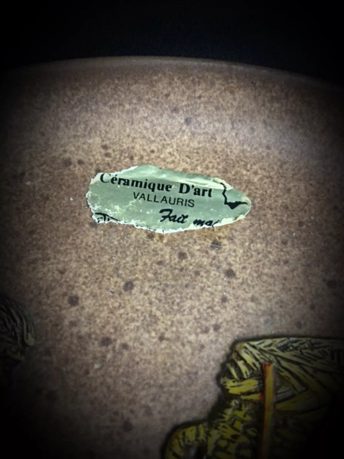 Handcrafted French Vallauris ceramic with artisan details

