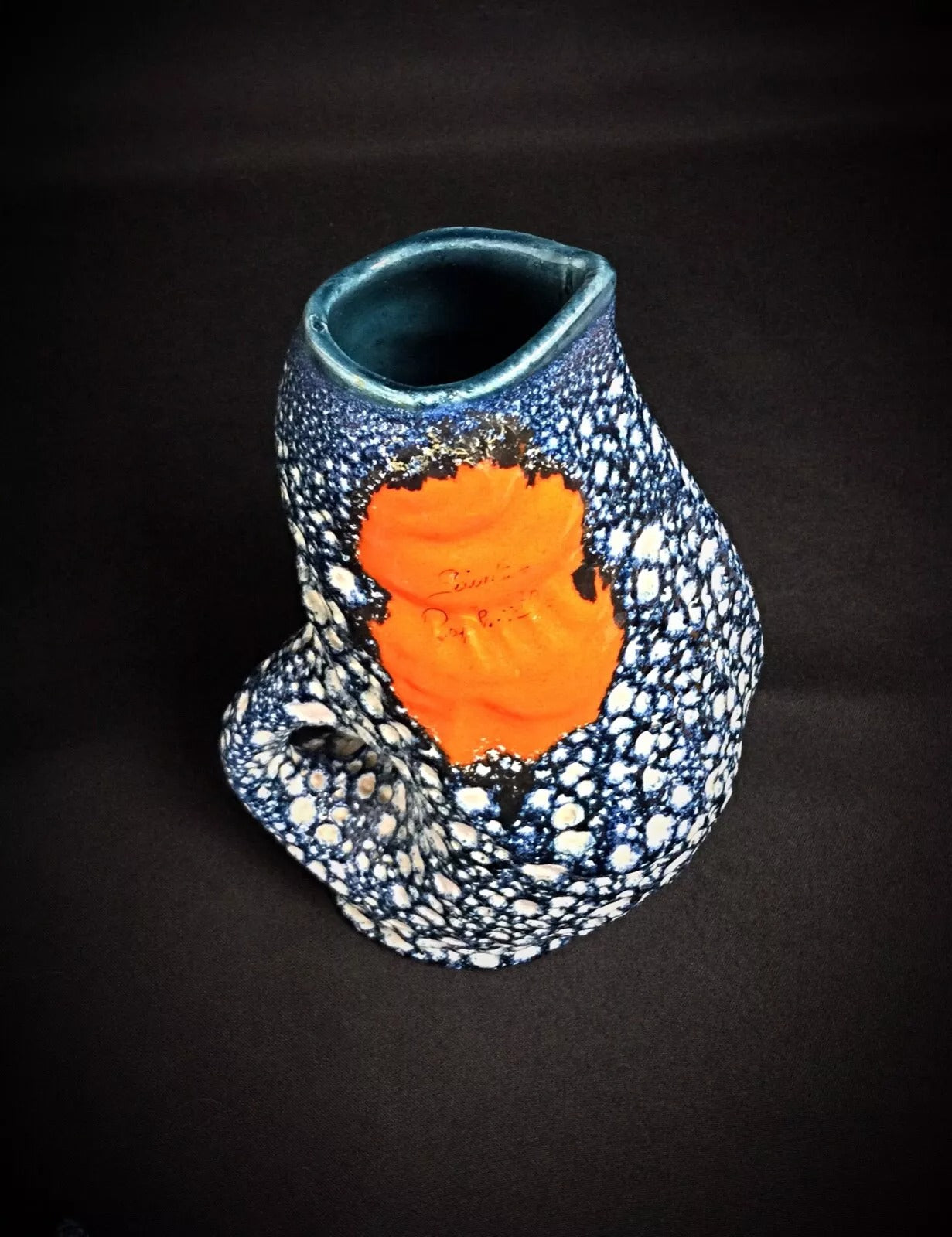 Mid-century French ceramic liquor set with sea foam pattern

