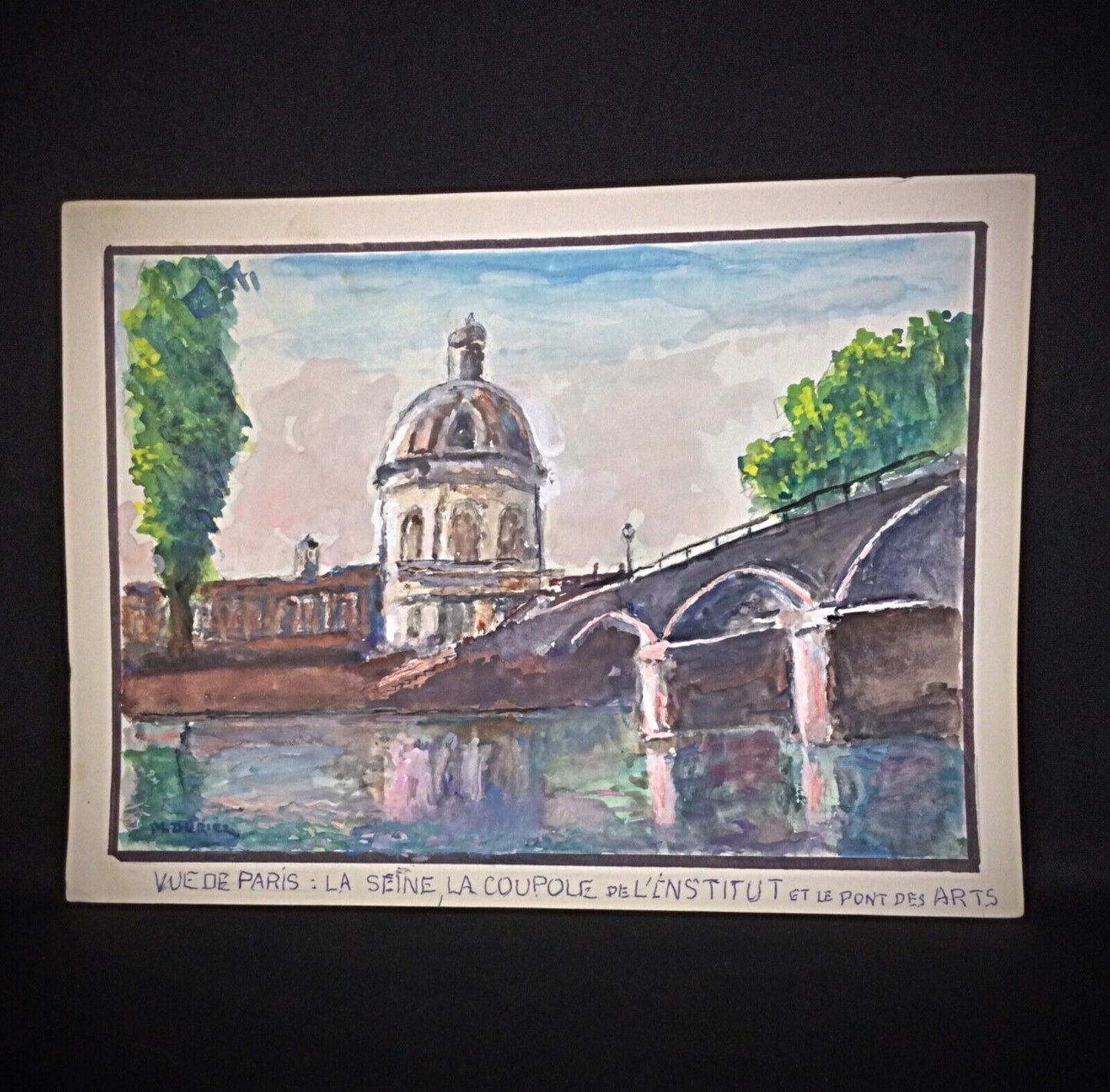 Charming 20th century French art ideal for collectors of Parisian landscapes in interior setting

