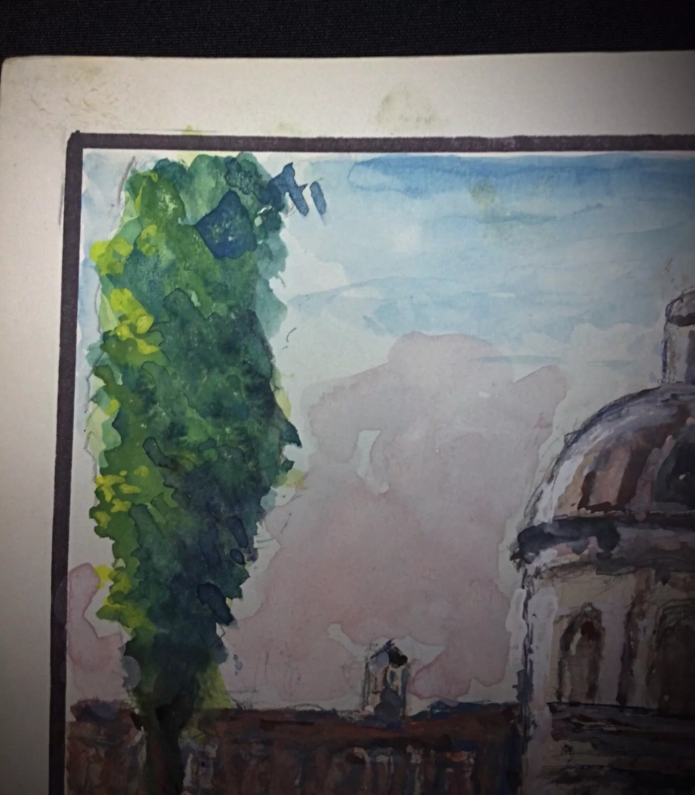 Original Duriez watercolor texture and paper detail with minor spots and slightly bent corners

