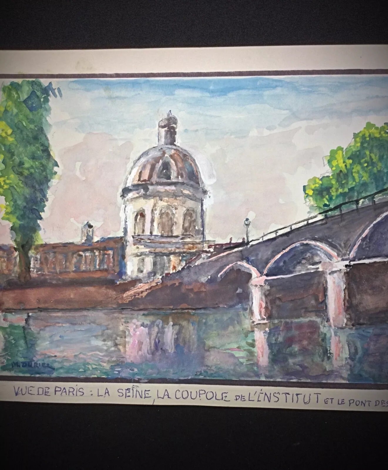 Lovely landscape composition depicting La Seine la Coupole and Pont des Arts in Paris