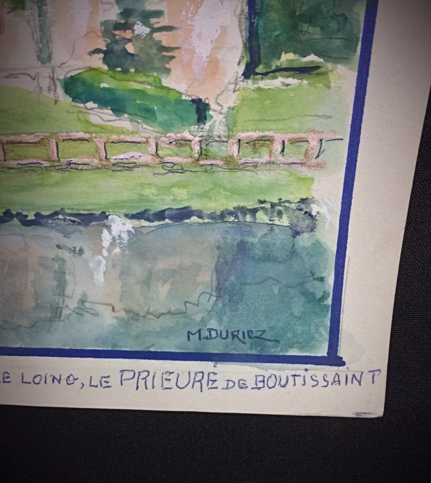 Charming 20th century French art ideal for landscape collectors in interior setting

