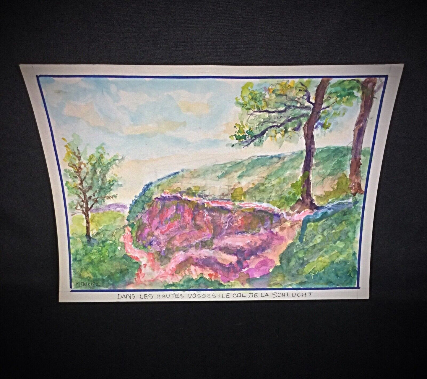 Charming 20th century French art ideal for landscape collectors in interior setting

