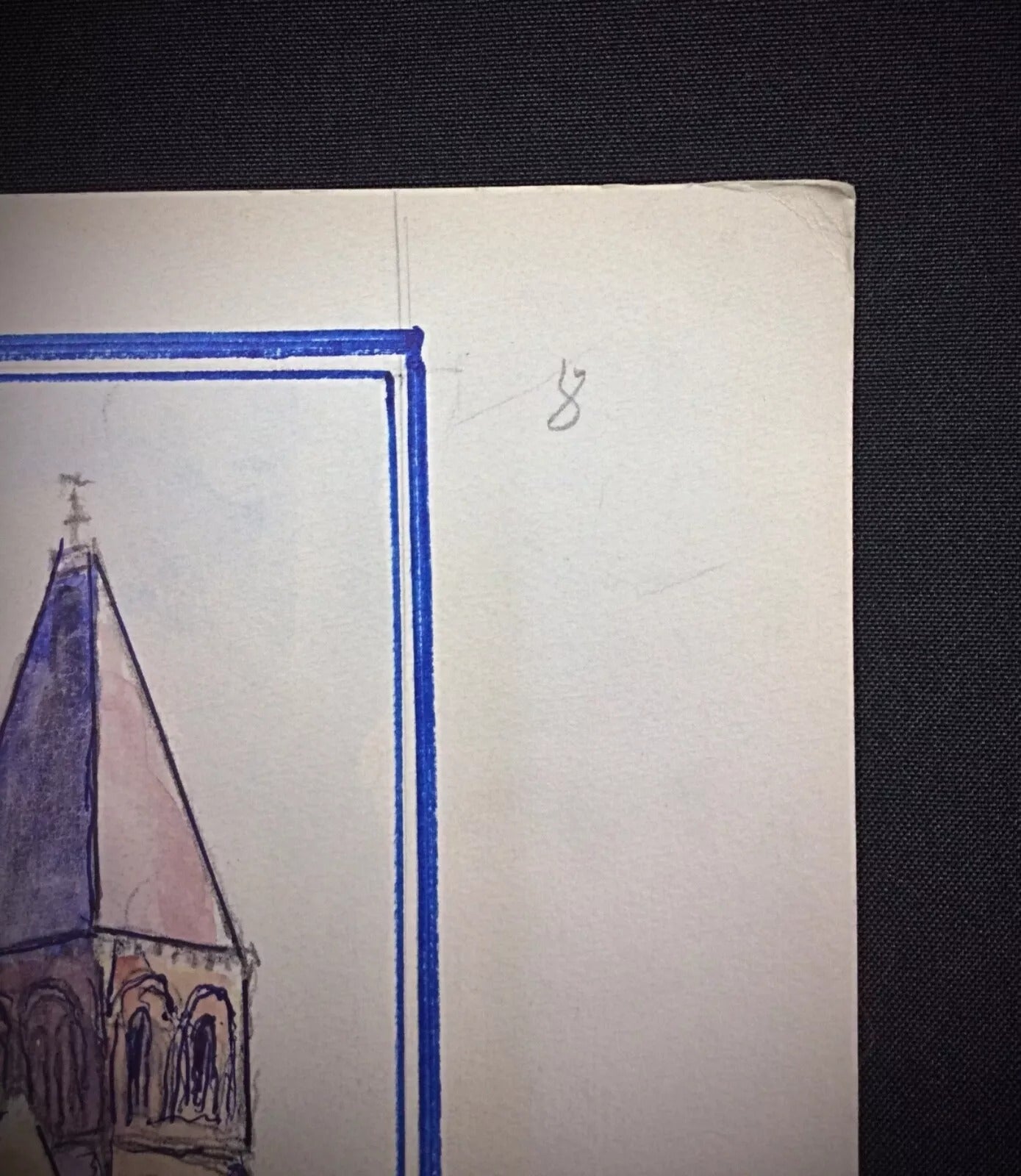 Delightful 20th century French art ideal for collectors of historical architecture in interior setting

