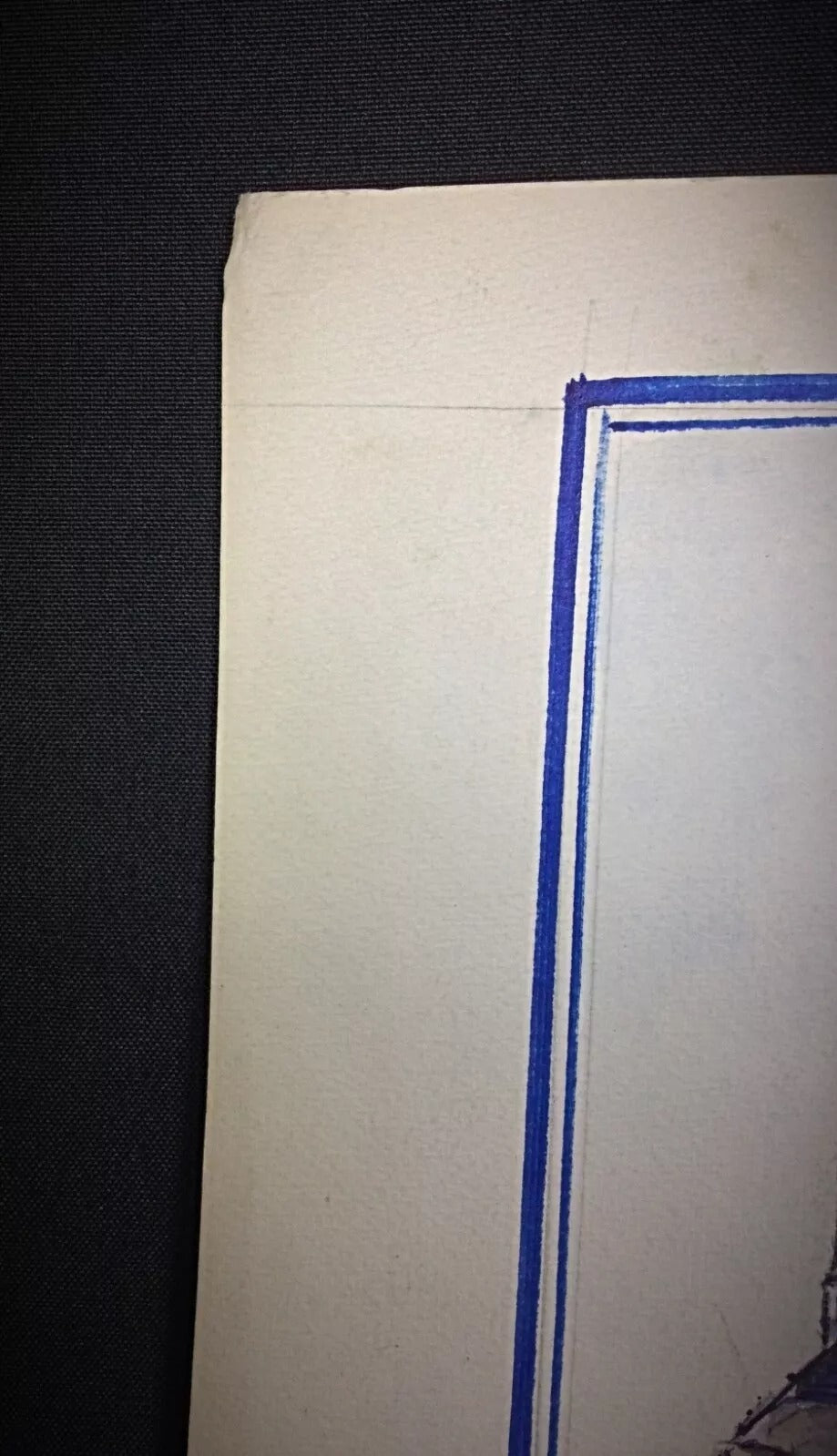 Original Duriez watercolor texture and paper detail with minor spots and slightly creased corners

