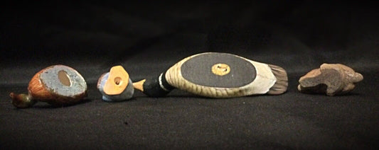 Close-up of a modern duck figurine with a playful and whimsical design

