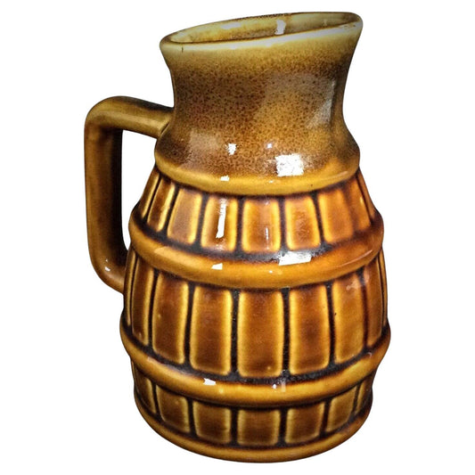 Vintage 50 cl flame pitcher ceramic stoneware signed 9.8 inches tall full view with distinctive flame-inspired shape

