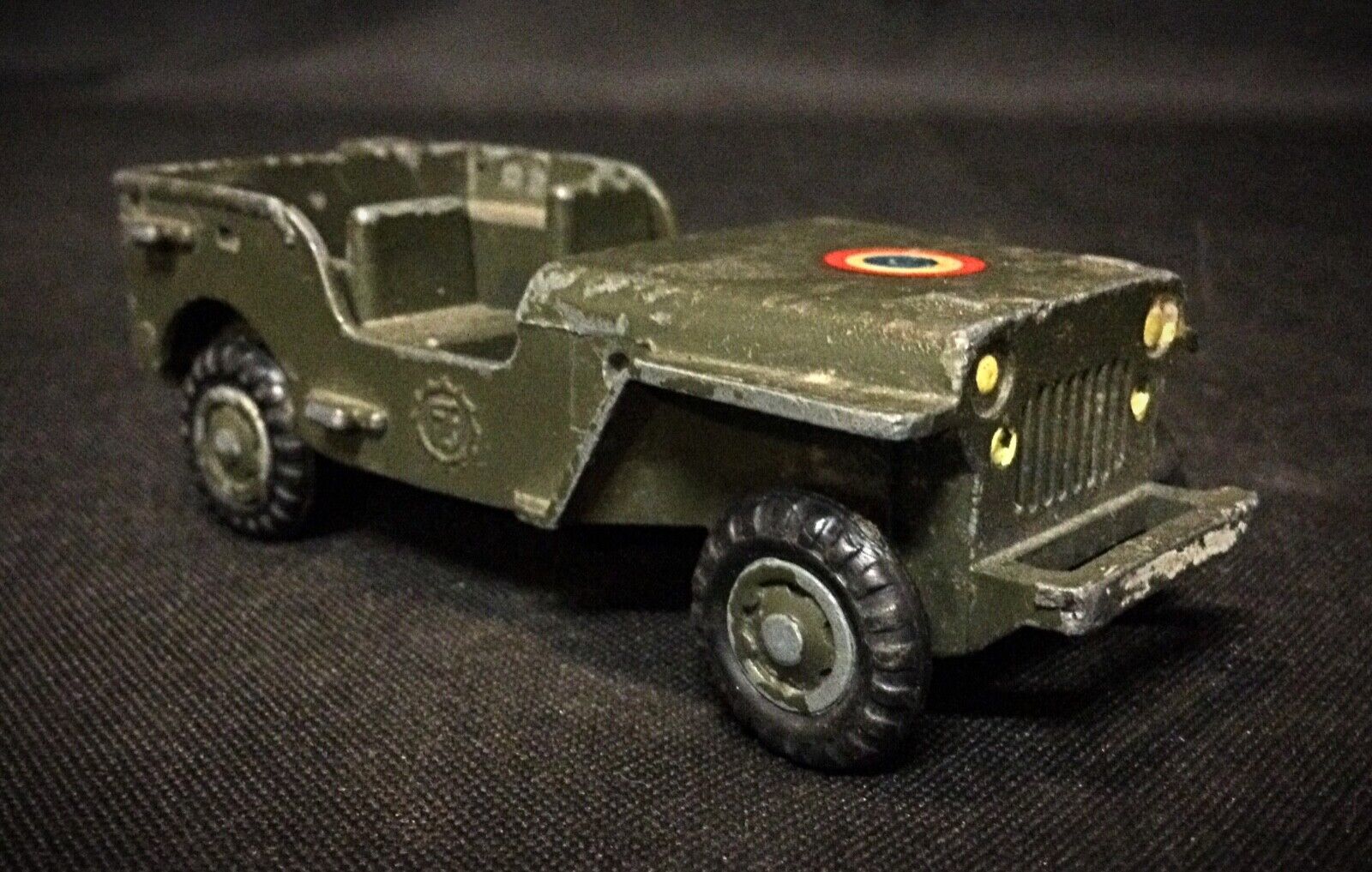 Close-up of France Jouets toy car showing minor paint wear
