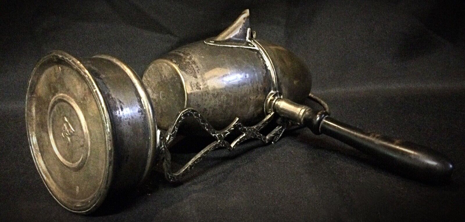 Antique kitchenware collectible – brass and copper coffee pot
