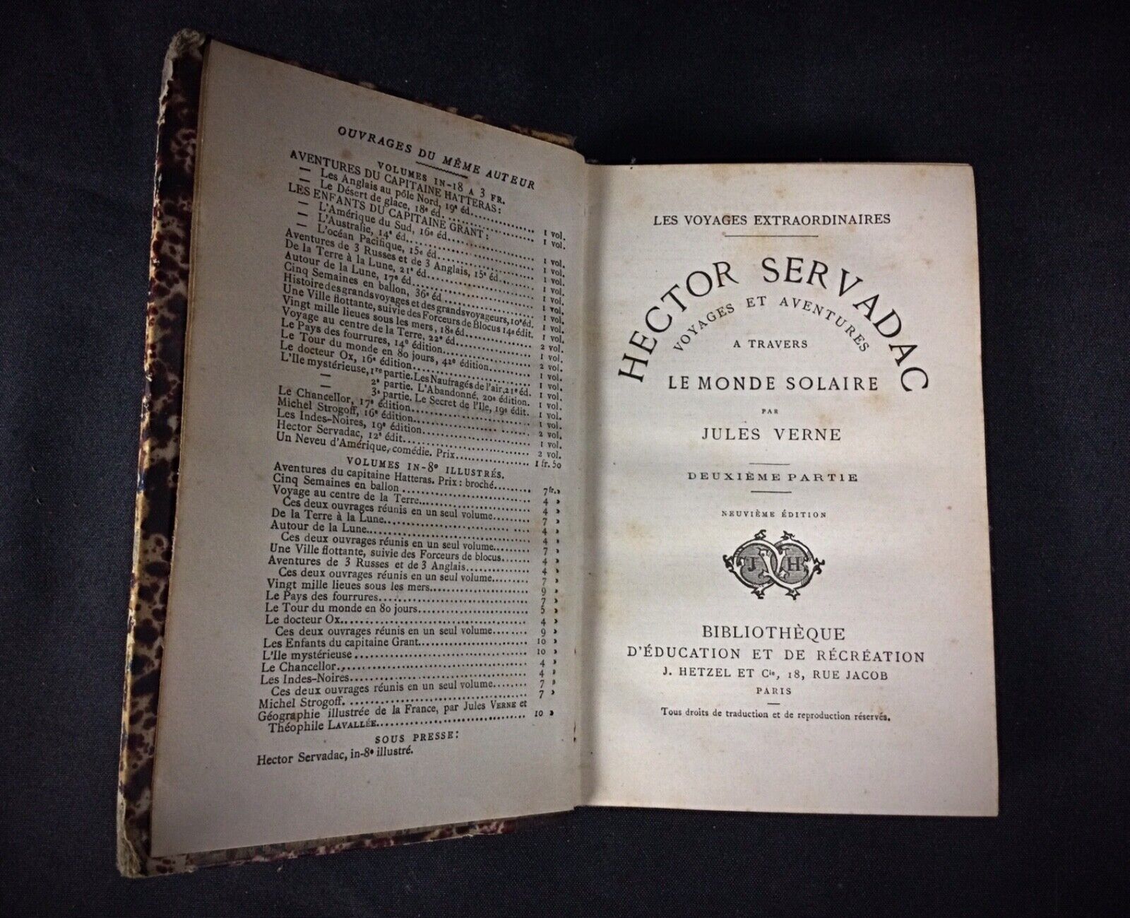 Vintage book cover of Jules Verne's "Hector Servadac" Second Part
