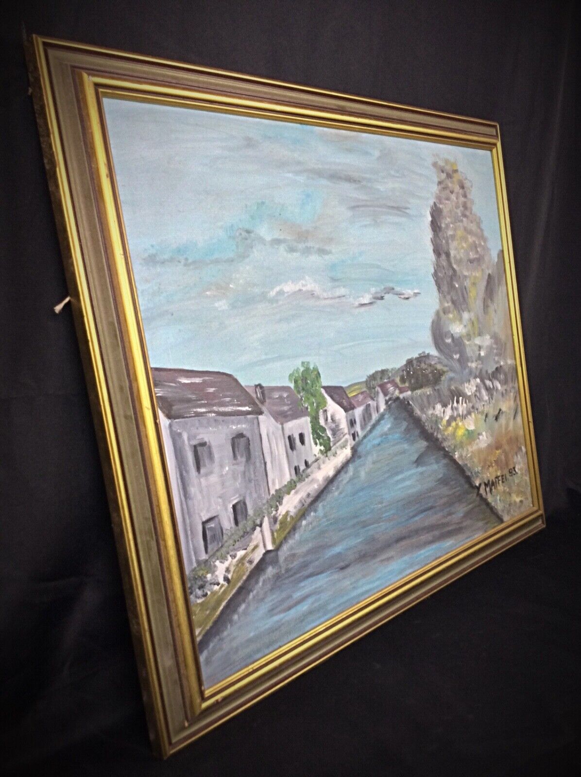 Signed Y. Maffei landscape painting on canvas

