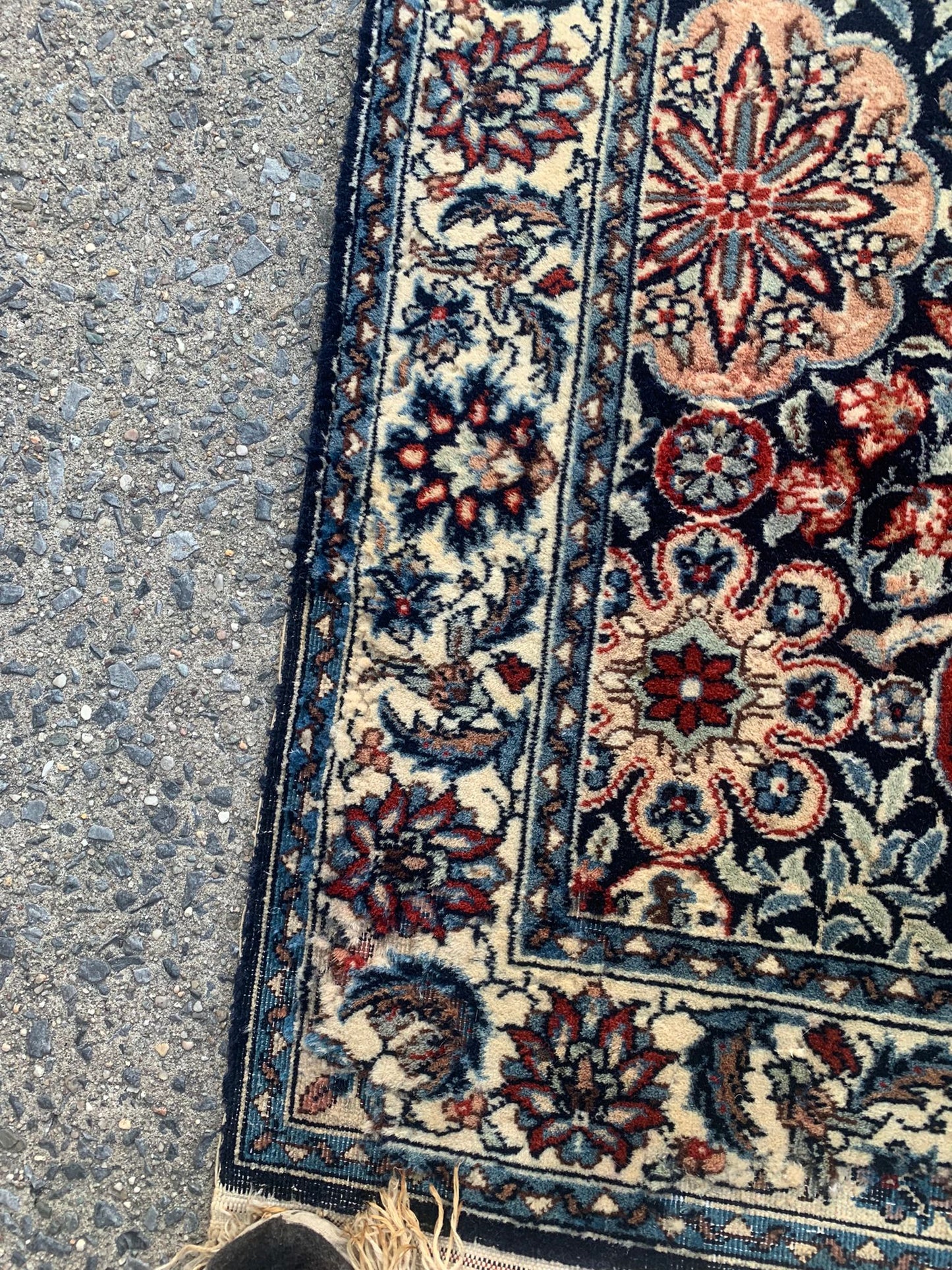 Handmade vintage Persian Tabriz rug 2.3' x 4.5' (71cm x 140cm) 1950s - 1C775