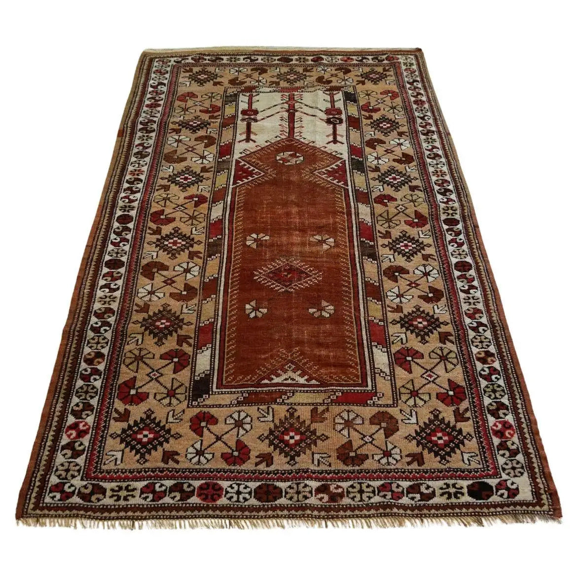 Handmade Traditional Turkish Melas Rug showcased in a cozy living room setting