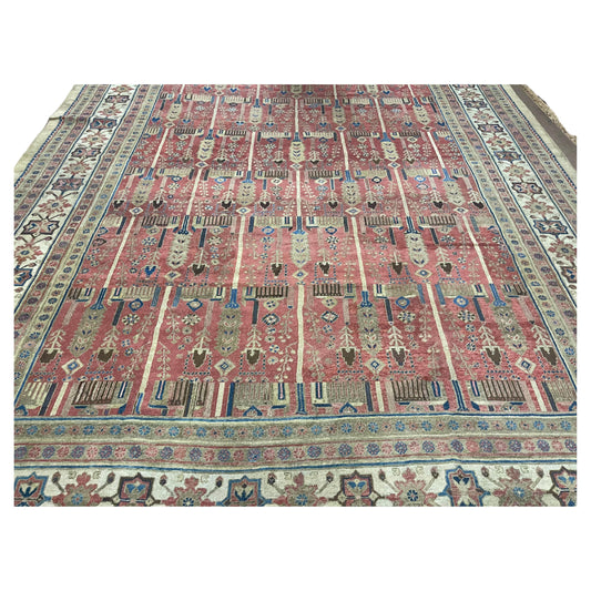 Exquisite palace-sized rug displayed as a grand centerpiece in an opulent living room