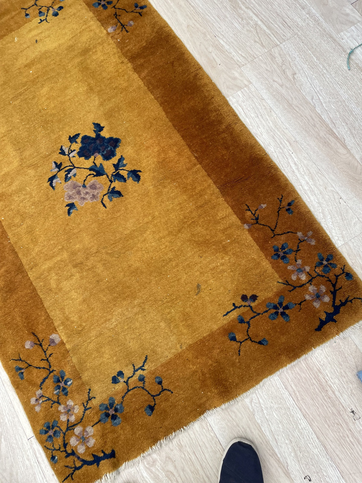 Handmade Antique Art Deco Chinese Rug 3' x 4.10' (91cm x 147cm) 1920s - 2B53