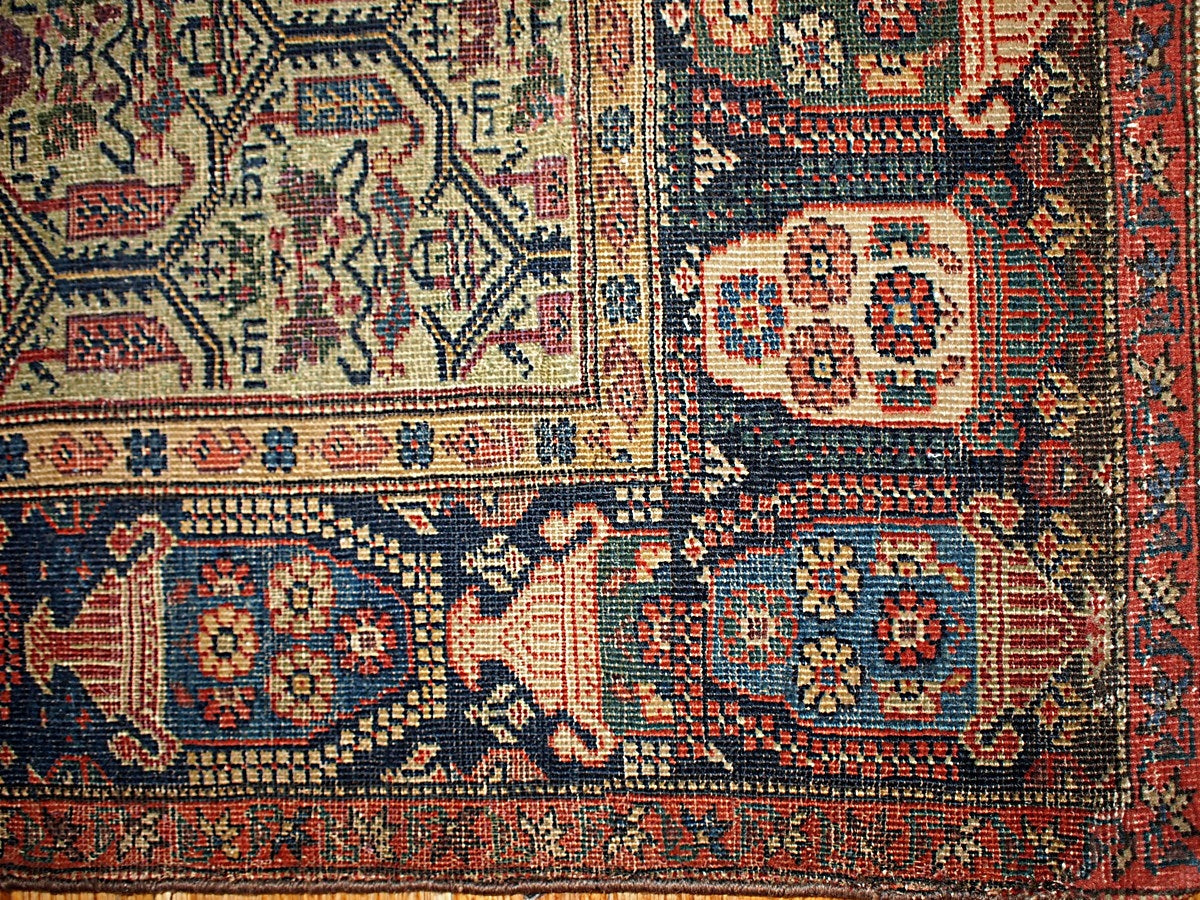 Intricate Floral Patterns - Vintage Middle Eastern Rug