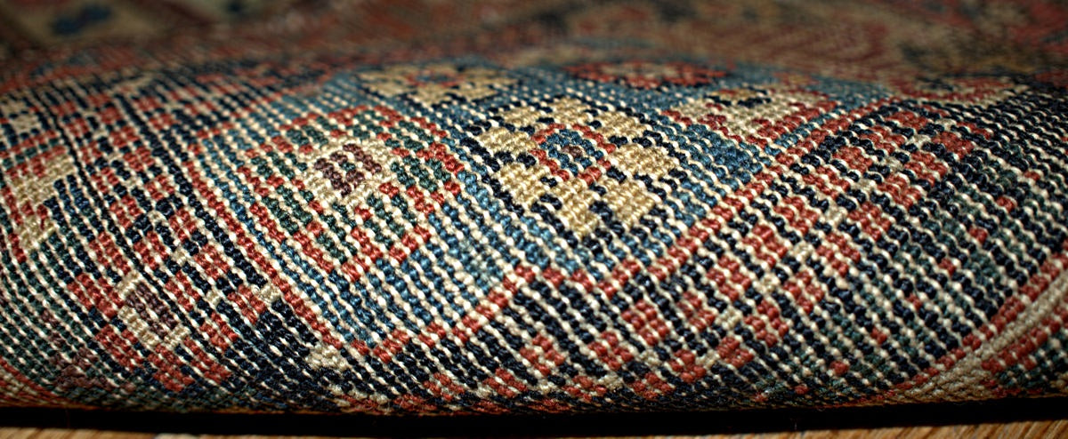 Back Side of Antique Middle Eastern Farahan Rug