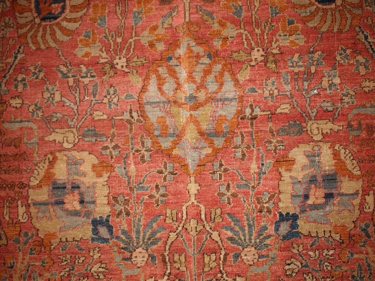 Handmade antique Indian Loristan rug 5.8' x 8.8' (176cm x 268cm) 1880s - 1B143
