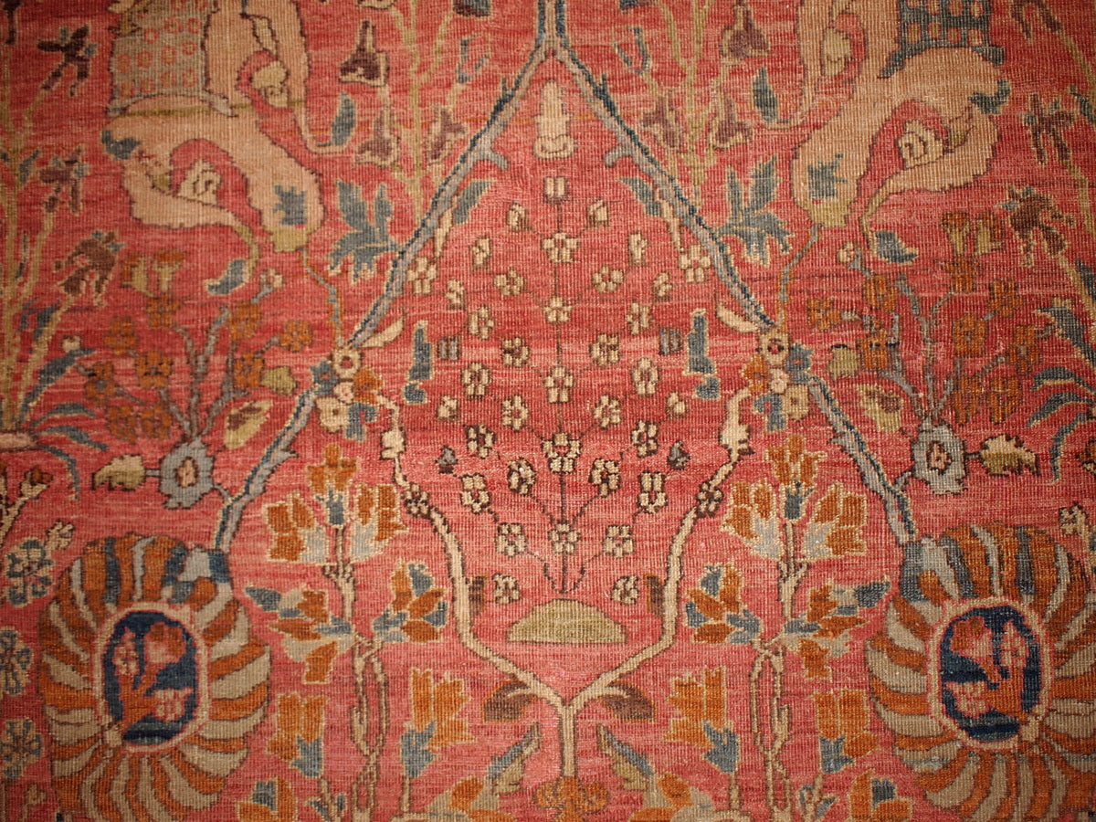 Handmade antique Indian Loristan rug 5.8' x 8.8' (176cm x 268cm) 1880s - 1B143
