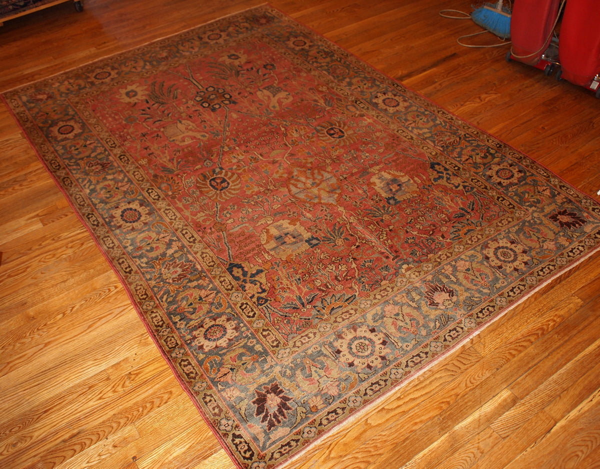 Handmade antique Indian Loristan rug 5.8' x 8.8' (176cm x 268cm) 1880s - 1B143