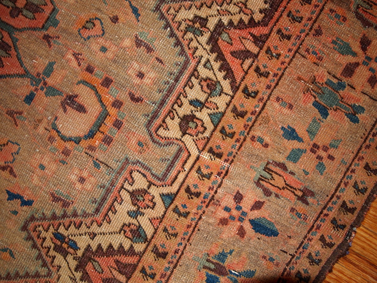 Handmade antique Persian Farahan rug 4.3' x 6.7' (131cm x 204cm) 1910s - 1B153
