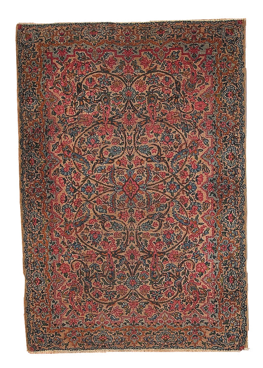 Handmade antique Persian Kerman rug 3.2' x 4.9' (97cm x 149cm) 1920s - 1B158 - One Royal Art