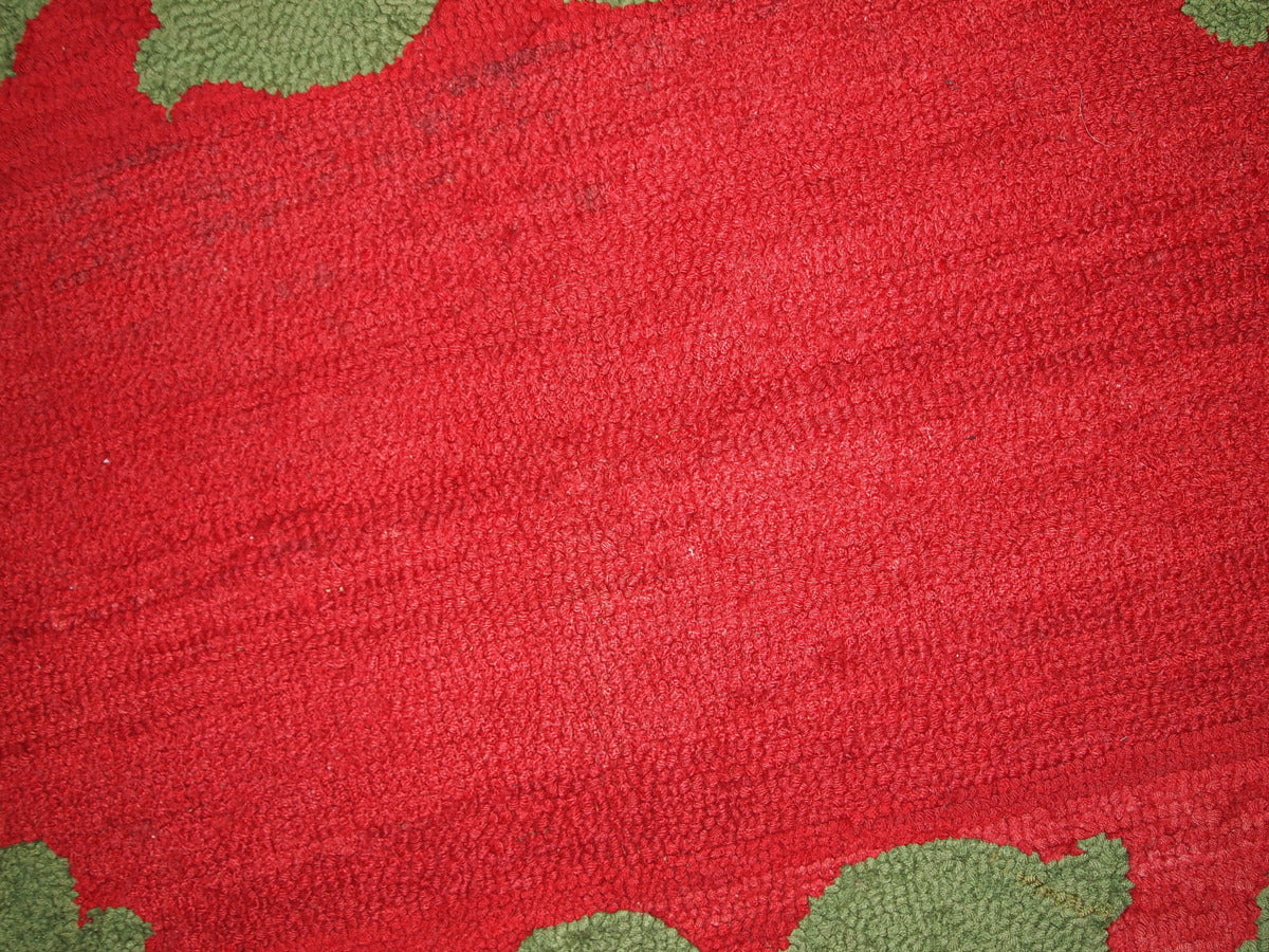 Handmade antique American Hooked rug 2.9' x 5' (88cm x 152cm) 1920s - 1B182 - One Royal Art